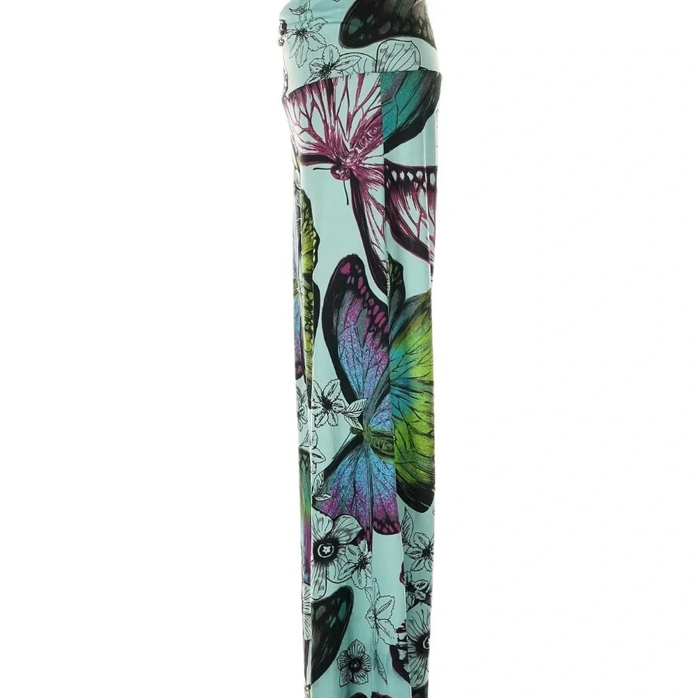 White Mark Multicolor Butterfly Wide-Leg Pants - Picture 4 of 5